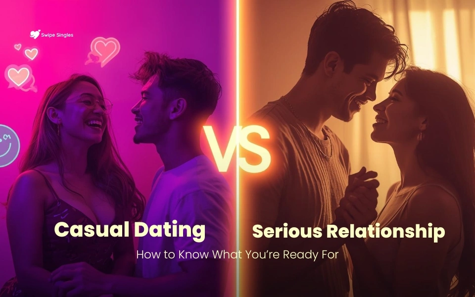 Casual dating vs serious relationship comparison showing different commitment levels