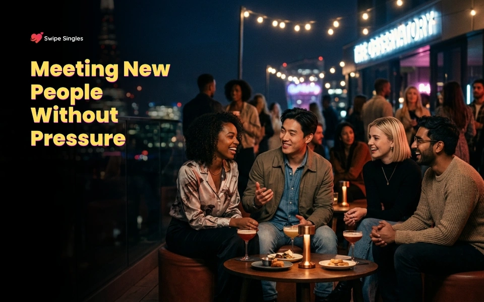 Meeting new people without pressure in a relaxed and comfortable social setting